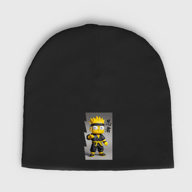Мужская шапка демисезонная с принтом Барт Симпсон   крутой ниндзя   иероглифы в Кировске,  |  | 