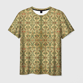 Мужская футболка 3D с принтом Средневековый узор , 100% полиэфир | прямой крой, круглый вырез горловины, длина до линии бедер | 