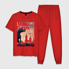Мужская пижама хлопок с принтом MoMo   динозавр в Москве в Тюмени, 100% хлопок | брюки и футболка прямого кроя, без карманов, на брюках мягкая резинка на поясе и по низу штанин
 | Тематика изображения на принте: 