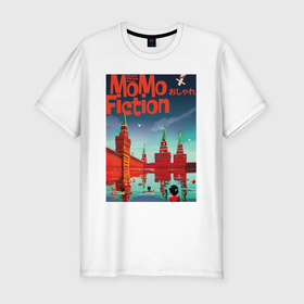 Мужская футболка хлопок Slim с принтом MoMo   детский пляж на Красной площади в Москве в Курске, 92% хлопок, 8% лайкра | приталенный силуэт, круглый вырез ворота, длина до линии бедра, короткий рукав | 