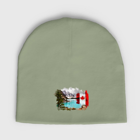 Мужская шапка демисезонная с принтом Канада и канадский флаг ,  |  | 