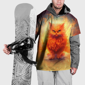 Накидка на куртку 3D с принтом Огненный рыжий котёнок в Кировске, 100% полиэстер |  | 