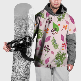Накидка на куртку 3D с принтом Ягодки и листочки в Кировске, 100% полиэстер |  | 