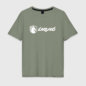 Мужская футболка хлопок Oversize с принтом Team Liquid art в Петрозаводске, 100% хлопок | свободный крой, круглый ворот, “спинка” длиннее передней части | Тематика изображения на принте: 