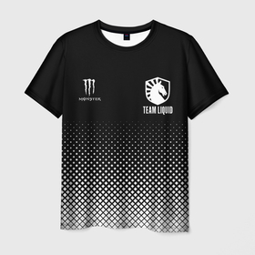 Мужская футболка 3D с принтом Team Liquid black в Петрозаводске, 100% полиэфир | прямой крой, круглый вырез горловины, длина до линии бедер | 