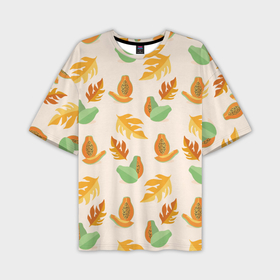 Мужская футболка oversize 3D с принтом Осенняя папайя в Курске,  |  | 