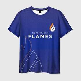 Мужская футболка 3D с принтом Форма Copenhagen Flames в Курске, 100% полиэфир | прямой крой, круглый вырез горловины, длина до линии бедер | 