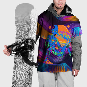 Накидка на куртку 3D с принтом Electric romance   cyber love , 100% полиэстер |  | Тематика изображения на принте: 