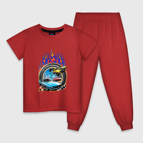 Детская пижама хлопок с принтом Машинки Hot Wheels в Тюмени, 100% хлопок |  брюки и футболка прямого кроя, без карманов, на брюках мягкая резинка на поясе и по низу штанин
 | 