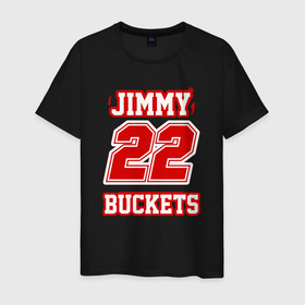 Мужская футболка хлопок с принтом Jimmy Buckets 22 в Курске, 100% хлопок | прямой крой, круглый вырез горловины, длина до линии бедер, слегка спущенное плечо. | 