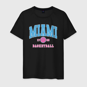 Мужская футболка хлопок с принтом Miami Heat 1988 в Тюмени, 100% хлопок | прямой крой, круглый вырез горловины, длина до линии бедер, слегка спущенное плечо. | Тематика изображения на принте: 