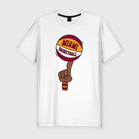 Мужская футболка хлопок Slim с принтом Miami Heat baller в Тюмени, 92% хлопок, 8% лайкра | приталенный силуэт, круглый вырез ворота, длина до линии бедра, короткий рукав | 