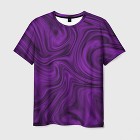 Мужская футболка 3D с принтом Фиолетовая абстракция размытие в Санкт-Петербурге, 100% полиэфир | прямой крой, круглый вырез горловины, длина до линии бедер | Тематика изображения на принте: 