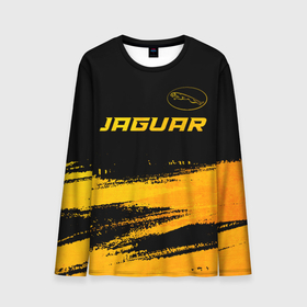 Мужской лонгслив 3D с принтом Jaguar   gold gradient: символ сверху в Петрозаводске, 100% полиэстер | длинные рукава, круглый вырез горловины, полуприлегающий силуэт | Тематика изображения на принте: 
