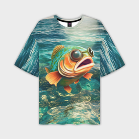 Мужская футболка oversize 3D с принтом Рыба  карп ,  |  | 