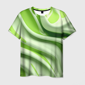 Мужская футболка 3D с принтом Объемные складки в Новосибирске, 100% полиэфир | прямой крой, круглый вырез горловины, длина до линии бедер | 