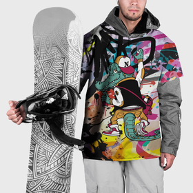 Накидка на куртку 3D с принтом Крокодил рисует граффити   поп арт , 100% полиэстер |  | 