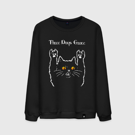 Мужской свитшот хлопок с принтом Three Days Grace rock cat в Тюмени, 100% хлопок |  | 