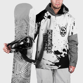 Накидка на куртку 3D с принтом Five Finger Death Punch и рок символ на светлом фоне , 100% полиэстер |  | Тематика изображения на принте: 