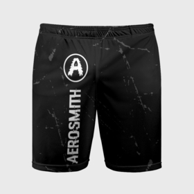 Мужские шорты спортивные с принтом Aerosmith glitch на темном фоне: по вертикали в Тюмени,  |  | Тематика изображения на принте: 