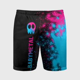 Мужские шорты спортивные с принтом Babymetal   neon gradient: по вертикали в Курске,  |  | 