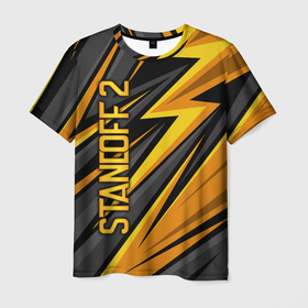 Мужская футболка 3D с принтом Standoff 2   gold sport , 100% полиэфир | прямой крой, круглый вырез горловины, длина до линии бедер | 