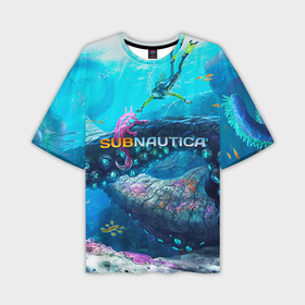 Мужская футболка oversize 3D с принтом Подводный мир сабнавтики в Курске,  |  | 