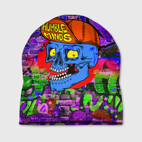 Шапка 3D с принтом Humble minds   skull   graffiti в Курске, 100% полиэстер | универсальный размер, печать по всей поверхности изделия | 