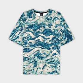 Мужская футболка oversize 3D с принтом Узор волны в Санкт-Петербурге,  |  | 
