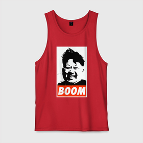 Мужская майка хлопок с принтом Boom Ким Чен Ын в Тюмени, 100% хлопок |  | Тематика изображения на принте: 