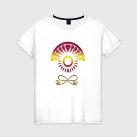 Женская футболка хлопок с принтом Восход солнца   Sun rise в Курске, 100% хлопок | прямой крой, круглый вырез горловины, длина до линии бедер, слегка спущенное плечо | 