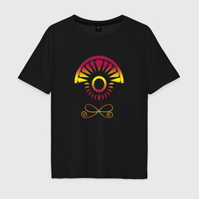 Мужская футболка хлопок Oversize с принтом Восход солнца   Sun rise в Санкт-Петербурге, 100% хлопок | свободный крой, круглый ворот, “спинка” длиннее передней части | Тематика изображения на принте: 