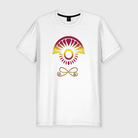 Мужская футболка хлопок Slim с принтом Восход солнца   Sun rise в Кировске, 92% хлопок, 8% лайкра | приталенный силуэт, круглый вырез ворота, длина до линии бедра, короткий рукав | 