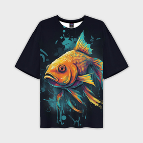 Мужская футболка oversize 3D с принтом Золотая рыбка: арт нейросети в Белгороде,  |  | Тематика изображения на принте: 
