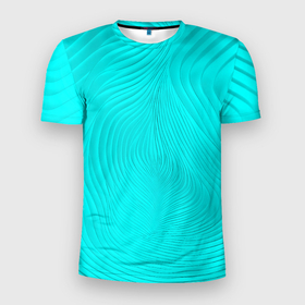 Мужская футболка 3D Slim с принтом Фантазия морской волны в Санкт-Петербурге, 100% полиэстер с улучшенными характеристиками | приталенный силуэт, круглая горловина, широкие плечи, сужается к линии бедра | Тематика изображения на принте: 