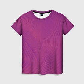 Женская футболка 3D с принтом Фантазия в пурпурном в Петрозаводске, 100% полиэфир ( синтетическое хлопкоподобное полотно) | прямой крой, круглый вырез горловины, длина до линии бедер | 