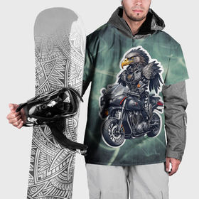 Накидка на куртку 3D с принтом Стальной орёл байкер в Екатеринбурге, 100% полиэстер |  | 