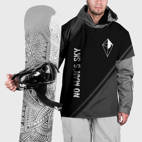 Накидка на куртку 3D с принтом No Mans Sky glitch на темном фоне: надпись, символ , 100% полиэстер |  | 