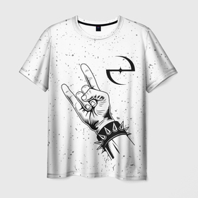 Мужская футболка 3D с принтом Evanescence и рок символ в Екатеринбурге, 100% полиэфир | прямой крой, круглый вырез горловины, длина до линии бедер | Тематика изображения на принте: 