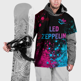 Накидка на куртку 3D с принтом Led Zeppelin   neon gradient: символ сверху в Петрозаводске, 100% полиэстер |  | Тематика изображения на принте: 