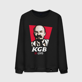 Мужской свитшот хлопок с принтом Ленин KGB so good в Тюмени, 100% хлопок |  | Тематика изображения на принте: 