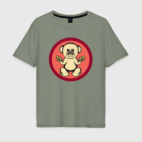 Мужская футболка хлопок Oversize с принтом Обезьянка с бананами   милое животное в Белгороде, 100% хлопок | свободный крой, круглый ворот, “спинка” длиннее передней части | 