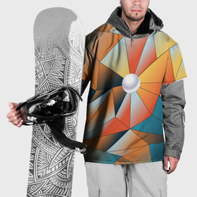 Накидка на куртку 3D с принтом Жемчужина   градиент из полигональных треугольников в Курске, 100% полиэстер |  | 