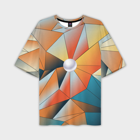Мужская футболка oversize 3D с принтом Жемчужина   градиент из полигональных треугольников в Белгороде,  |  | 