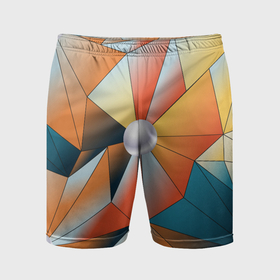 Мужские шорты спортивные с принтом Жемчужина   градиент из полигональных треугольников в Петрозаводске,  |  | 