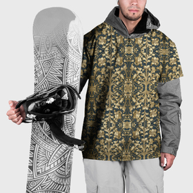 Накидка на куртку 3D с принтом Объемный золотой цветочный узор в Екатеринбурге, 100% полиэстер |  | Тематика изображения на принте: 