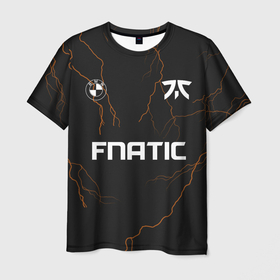 Мужская футболка 3D с принтом Форма Fnatic молнии в Рязани, 100% полиэфир | прямой крой, круглый вырез горловины, длина до линии бедер | Тематика изображения на принте: 