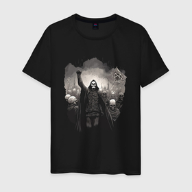 Мужская футболка хлопок с принтом Мертвый анархист и орда в Екатеринбурге, 100% хлопок | прямой крой, круглый вырез горловины, длина до линии бедер, слегка спущенное плечо. | 