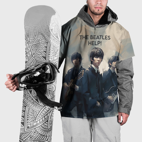 Накидка на куртку 3D с принтом The Beatles   Help в Новосибирске, 100% полиэстер |  | 