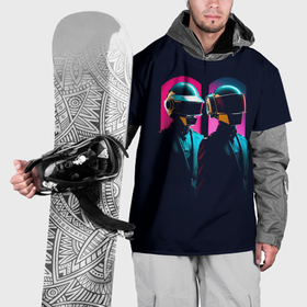 Накидка на куртку 3D с принтом Daft Punk   One more time , 100% полиэстер |  | Тематика изображения на принте: 